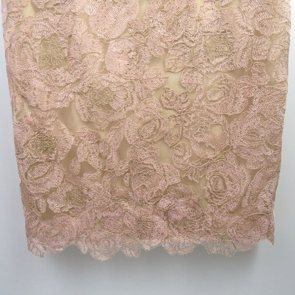 Tadashi Shoji Rose Motif Lace Sheath Dress Size 4 - Picture 6 of 11